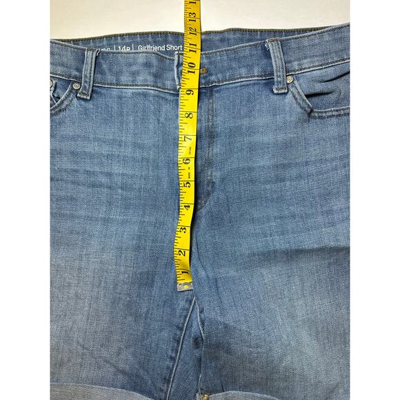 Talbots Denim Girlfriend Shorts Women’s Size 14P Medium Wash Cuffed 7” Inseam - Picture 3 of 7